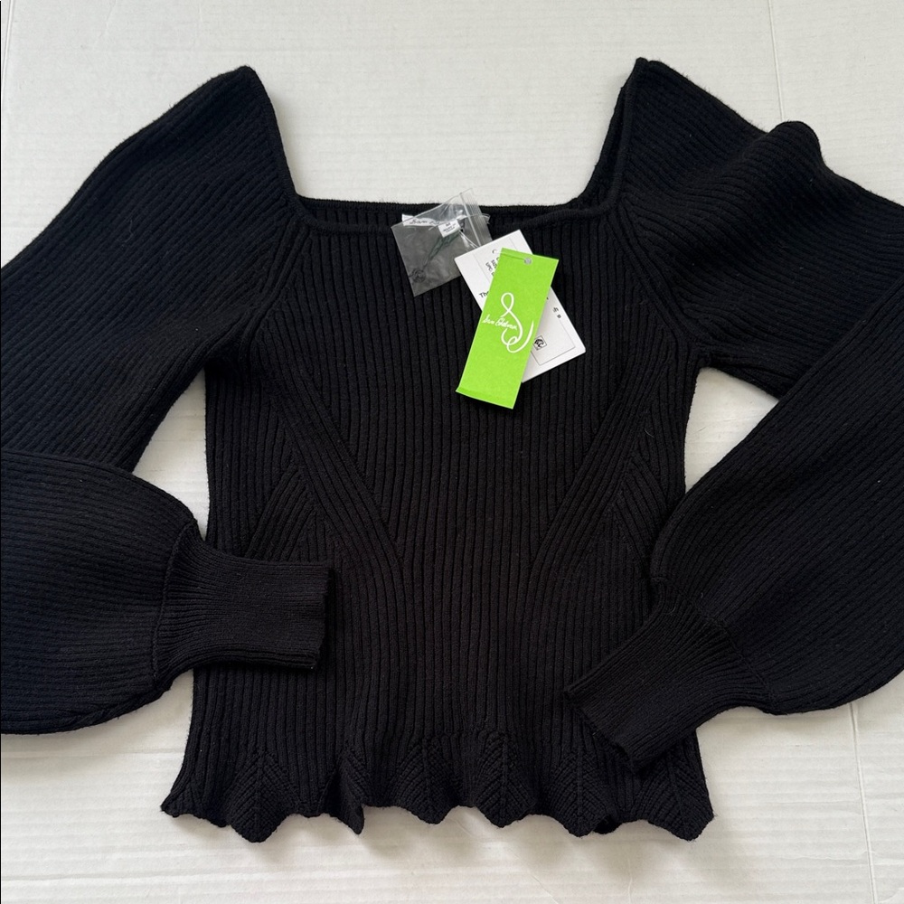 Sam Edelman Off-the-Shoulder Black Sweater Sz M